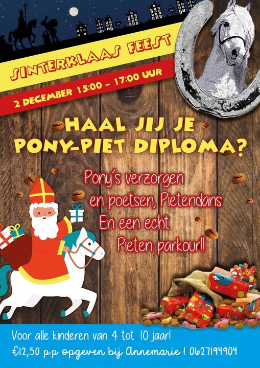 Sinterklaasfeest: Pony-Pietdiploma