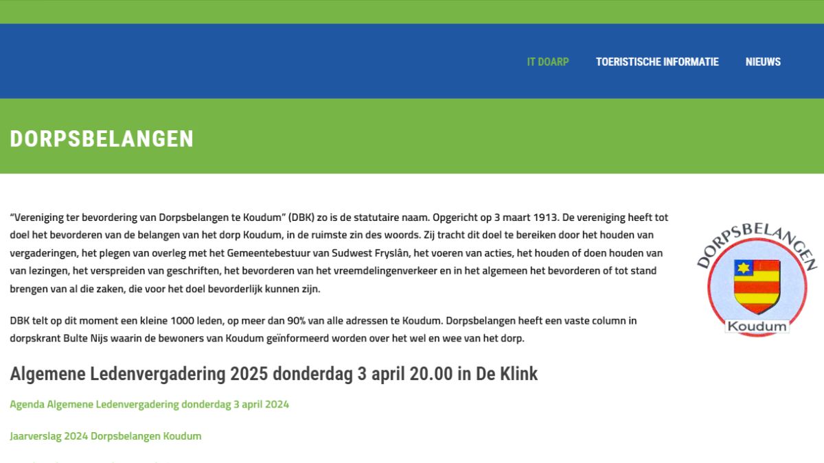 Jaarvergadering Dorpsbelangen Koudum