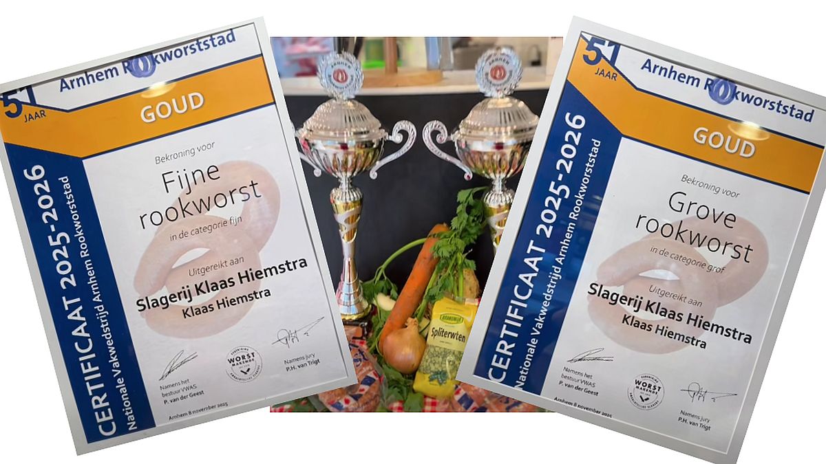 Twee prijzen voor slagerij Hiemstra