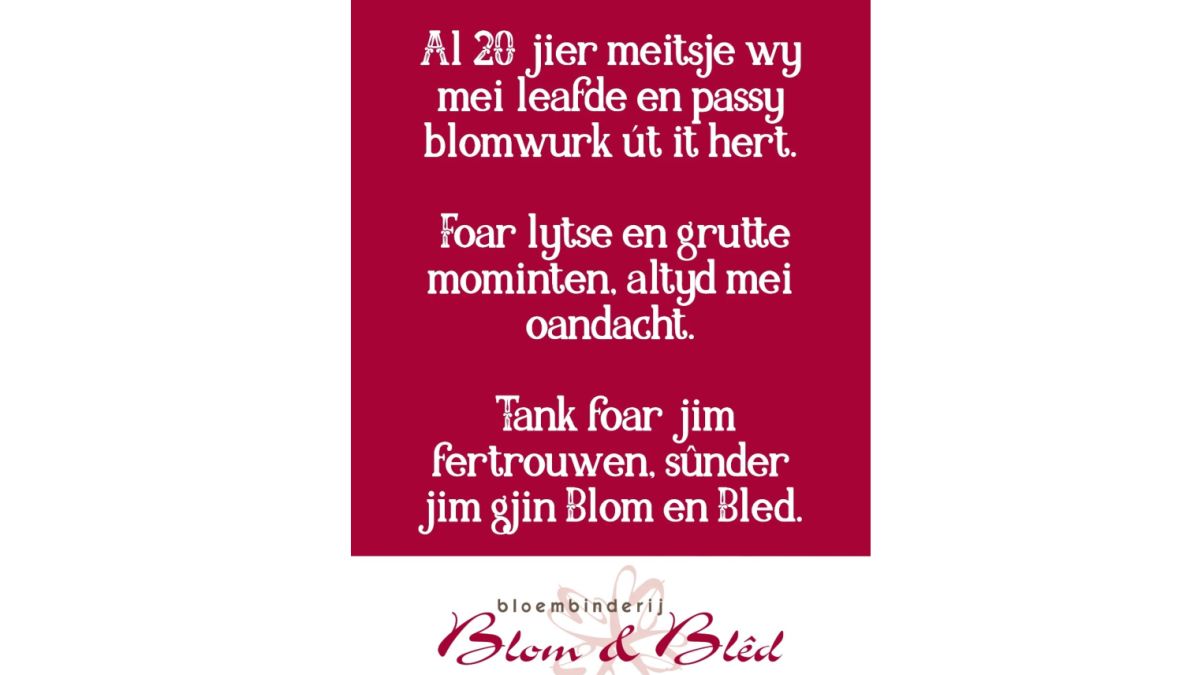 Twintig jaar Blom en Blêd